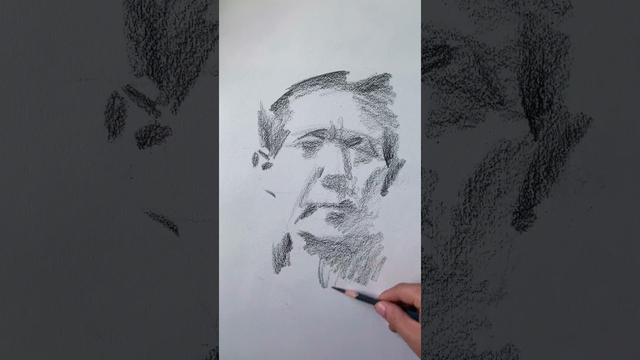 Master skill! Do you like this sound? #fypdrawing #asmrdrawing #charcoaldrawing #portraitdrawing