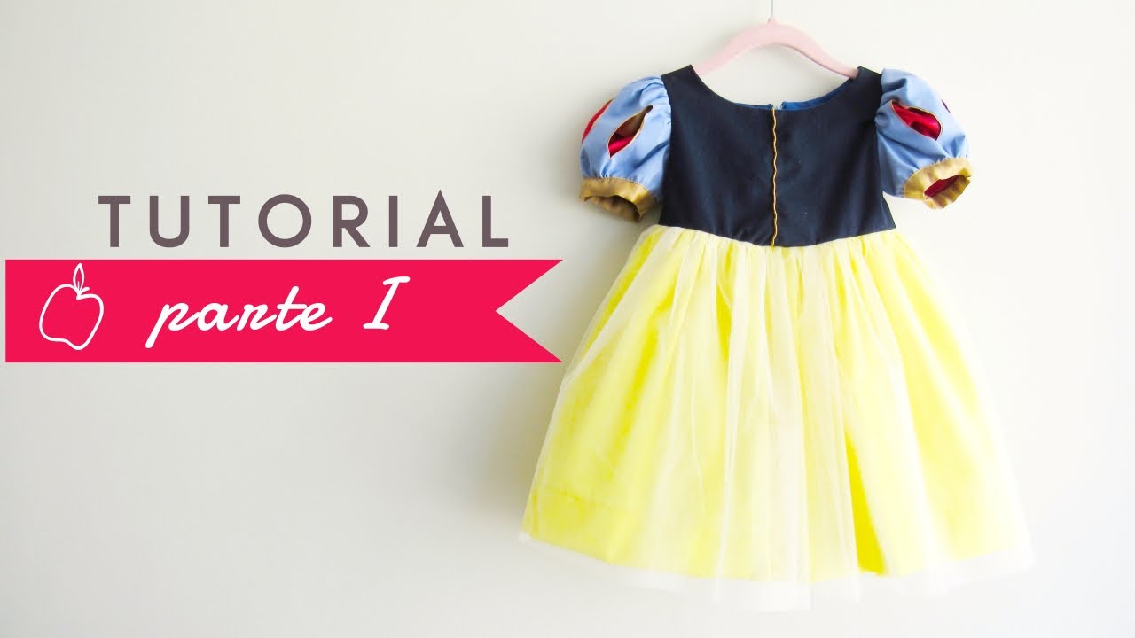Como Fazer Vestido Infantil  Inspirado na Branca de Neve Com Moldes (Snow White Dress) - Parte I