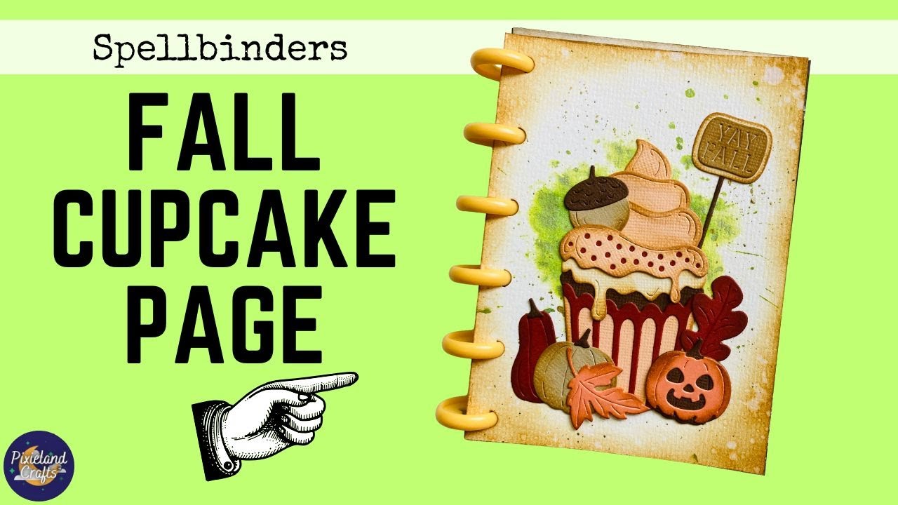 Mixed Media Art Journal Page - Spellbinders Boo-licious Fall Cupcake Dies 🍂🧁