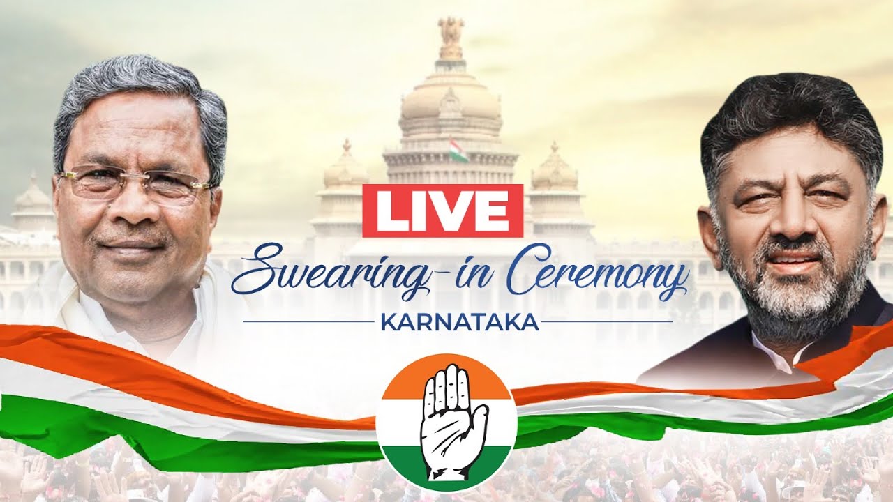 LIVE: Swearing-in ceremony at Kanteerava Stadium in Bengaluru, Karnataka.