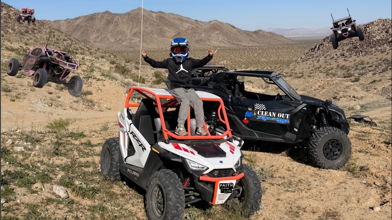 7 year old FIRST TIME Driving! Races The Polaris 200 Down the Trails and crashed!!!!!!!