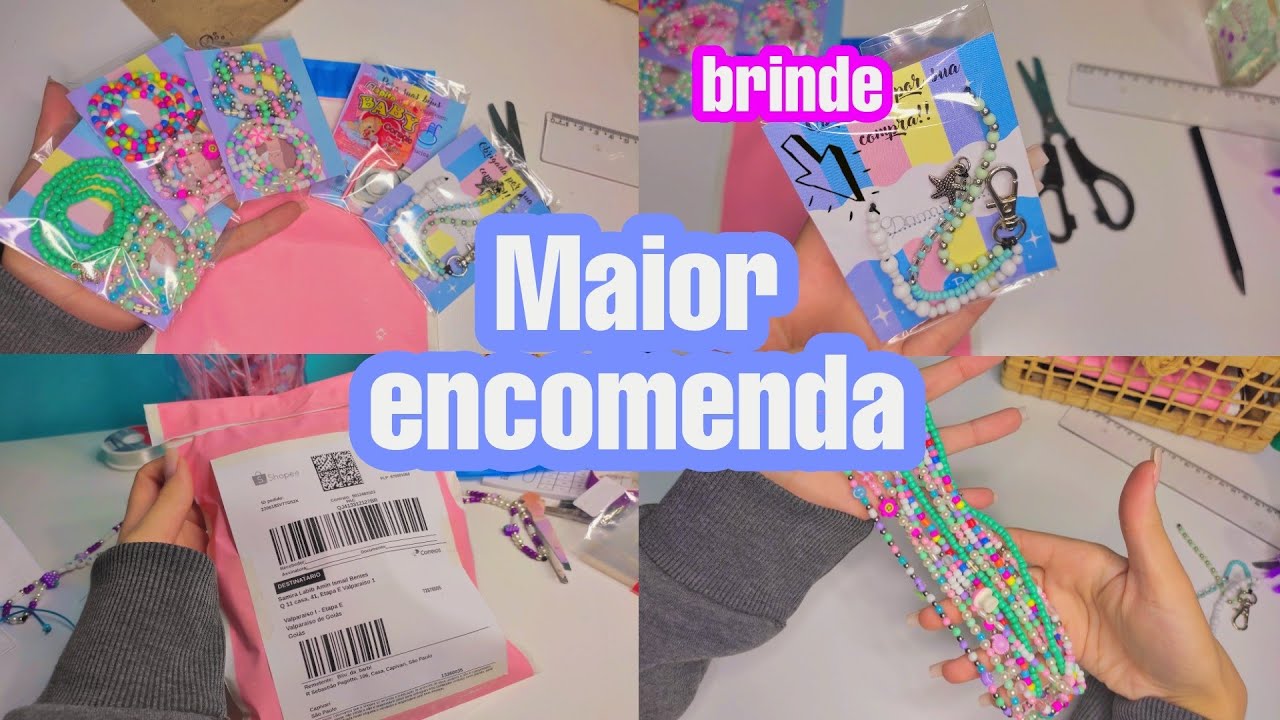 MAIOR ENCOMENDA DE COLARES FEITOS DE MIÇANGAS | ENCOMENDAS DA SHOPEE 💓