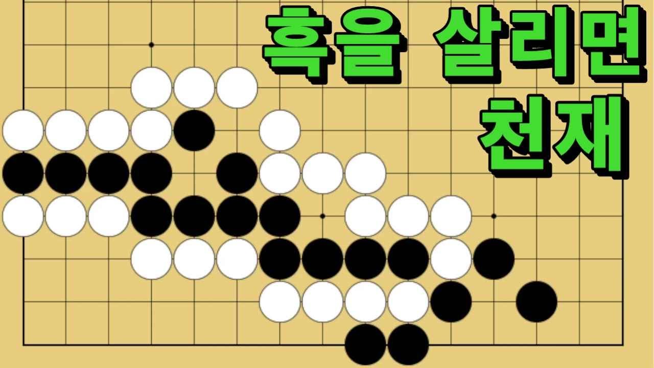 바둑 묘수 사활 - 고수의 향기를 물씬 풍기는 묘수가 있습니다. 흑을 살려보세요.