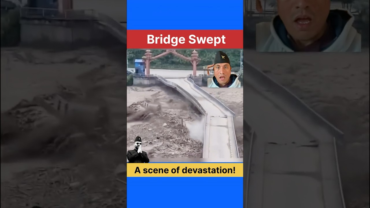 Bridge Swept Away by Powerful Flood!