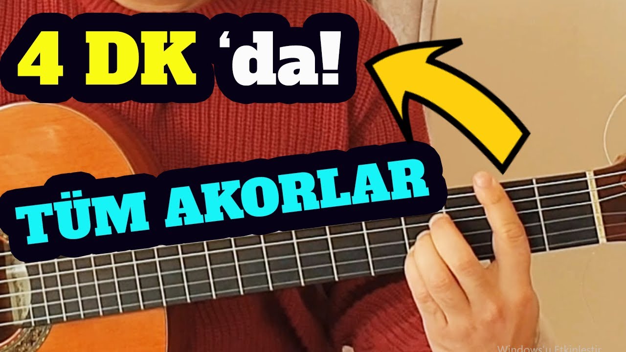 4 DK 'da GİTARDAKİ TÜM TEMEL AKORLARI ÖĞREN! GİTAR DERSİ