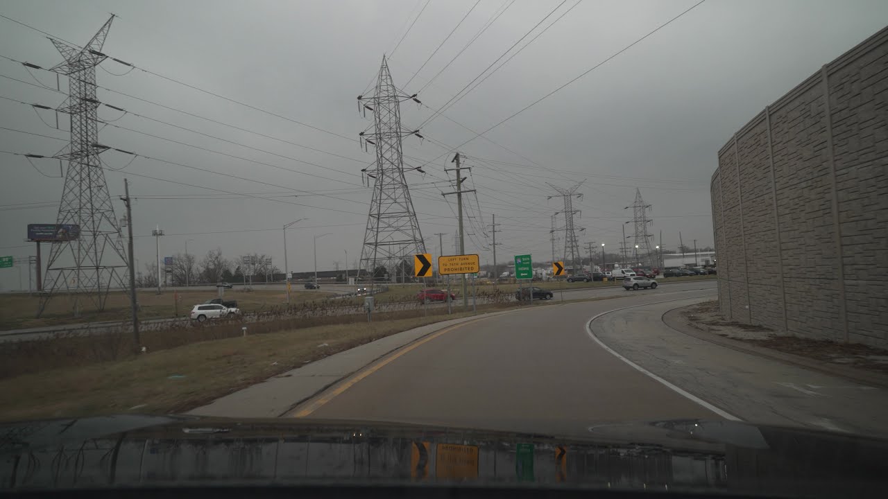 Woodridge to I-55 Hickory Hills I-294 Highways Rain Drive (No Talk, No Music) 4K POV ASMR