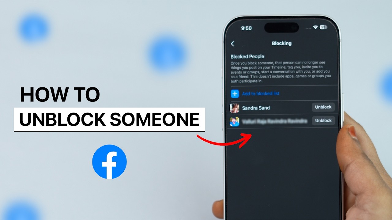 Как разблокировать пользователя в Facebook?
