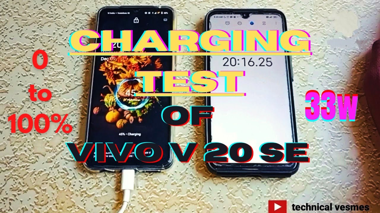 vivo v 20 se charging test with 33w fast charger by technical vesmes