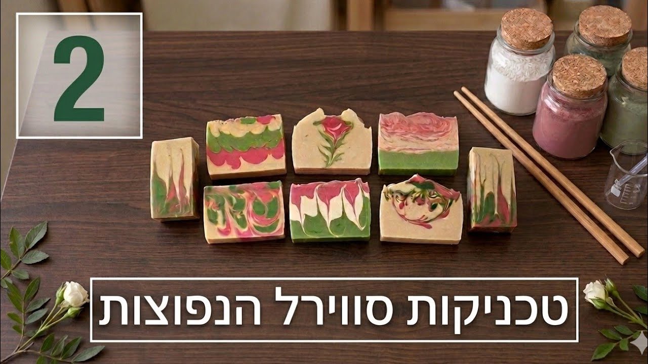 הכנת סבון טבעי - טכניקות סווירל הנפוצות 2 Common Swirl Designs