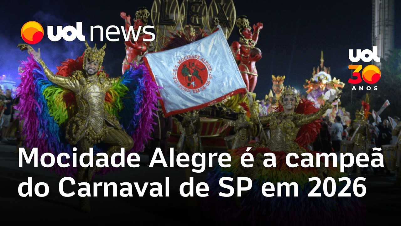 Mocidade Alegre é a campeã do Carnaval de SP em 2026; Rosas de Ouro e Águia de Ouro são rebaixadas
