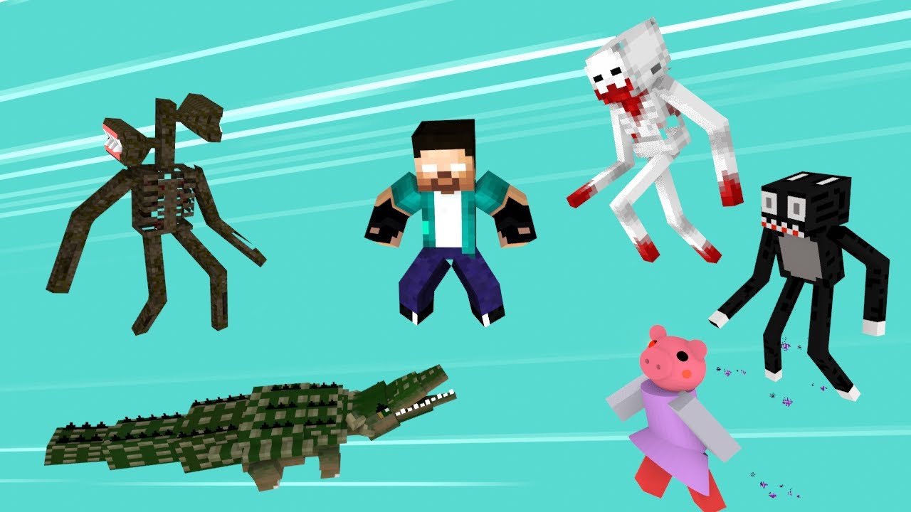 Siren Head, SCP-096, Piggy, Cartoon Cat, Giant Crocodile vs Pro Monster