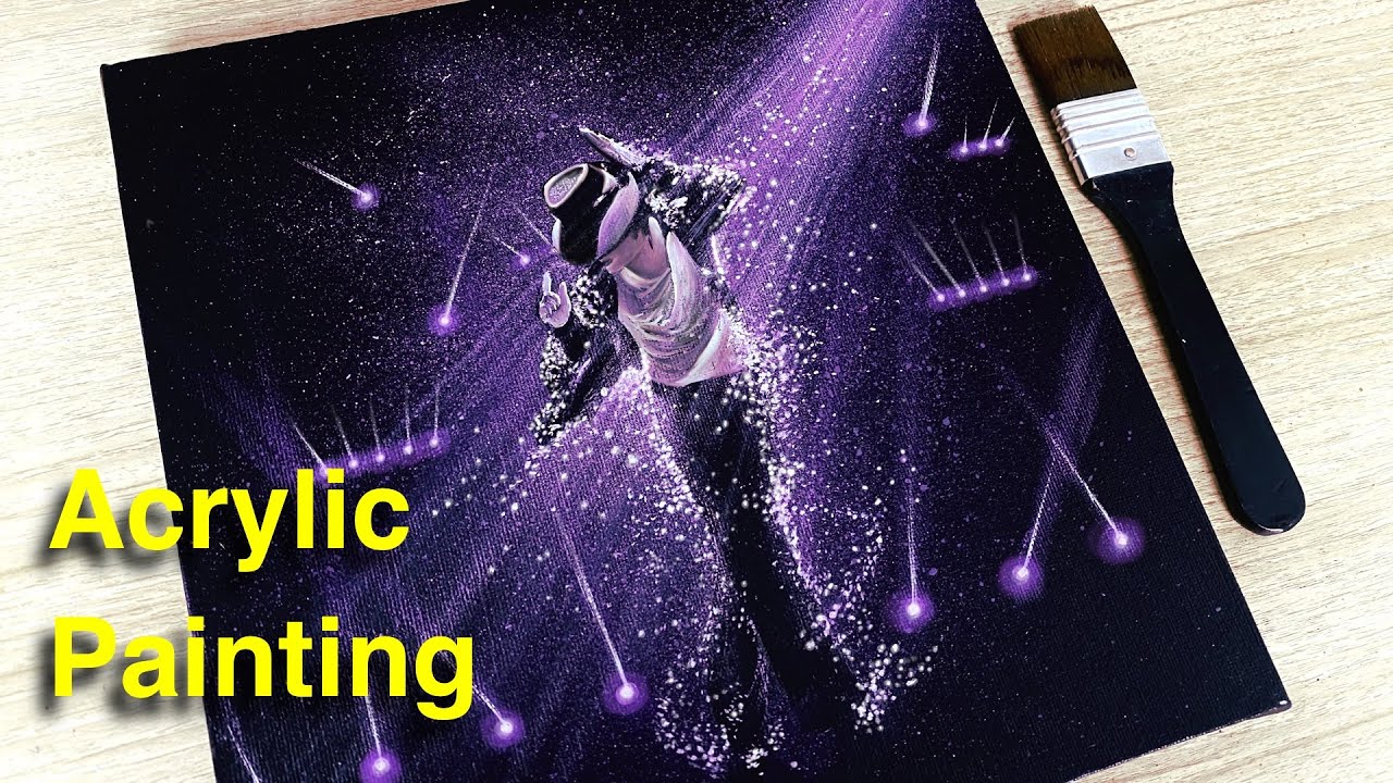 Michael Jackson Acrylic Painting / Easy Acrylic for Beginners / Daily Challenge #118