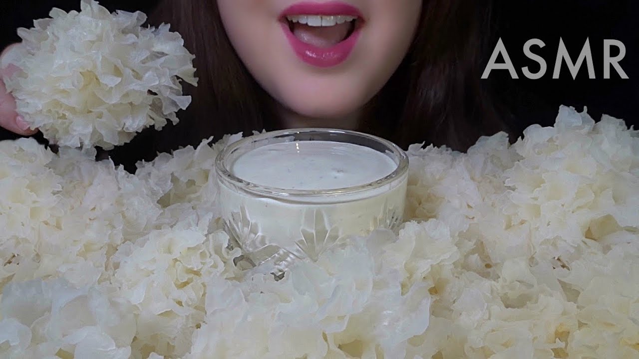 HEALTHY EATING ASMR Raw Veggie Platter [Snow Fungus & Ranch] EXTREMELY SATISFYING Crunchy Sounds!