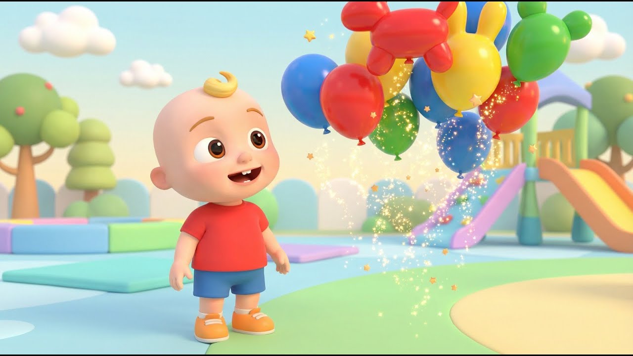 Ten Little Balloons Floating Up | Fun Counting & Colors Song for Kids
