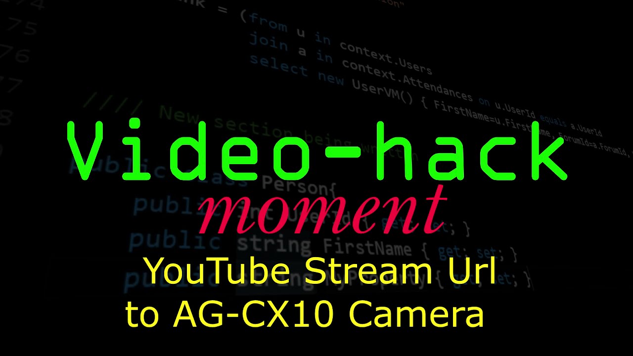 YouTube RTMP Stream Url Format for the Panasonic AG-CX10, AG-CX350, AG-CX8, HC-X2000, HC-X1500 Cams