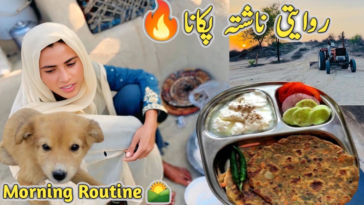Morning Routine of Desert Women | Cooking Traditional Breakfast | Pakistan Village Life | Rubab Vlog