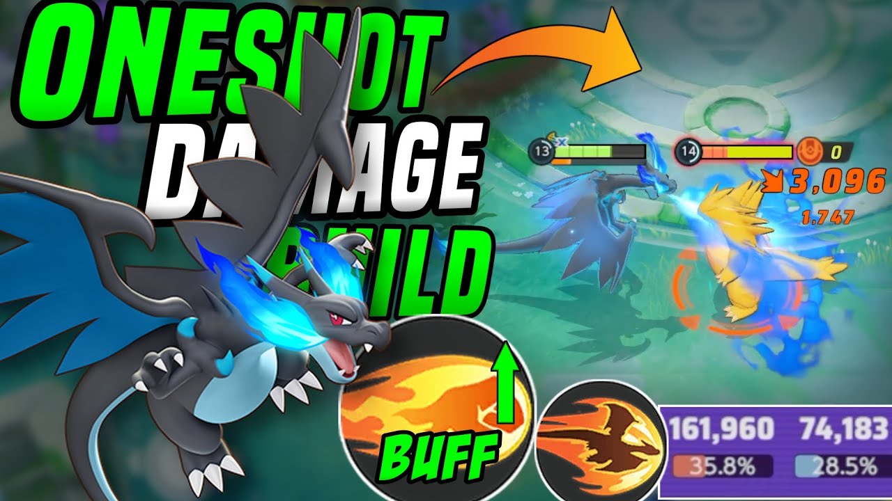 This One Shot Damage Build for Mega Charizard is Totally Broken! Pokemon unite 