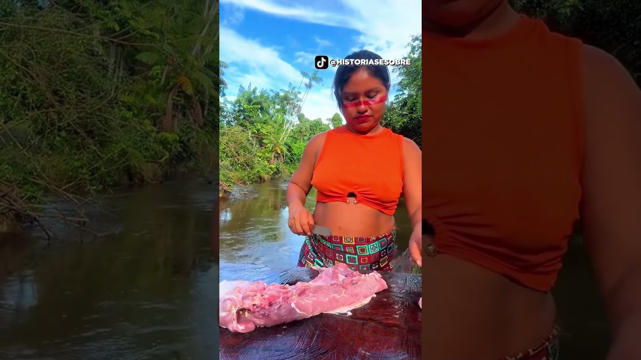 Como uma Paca &eacute; preparada pelos &iacute;ndios na floresta #ind&iacute;genas #cultura #culinaria