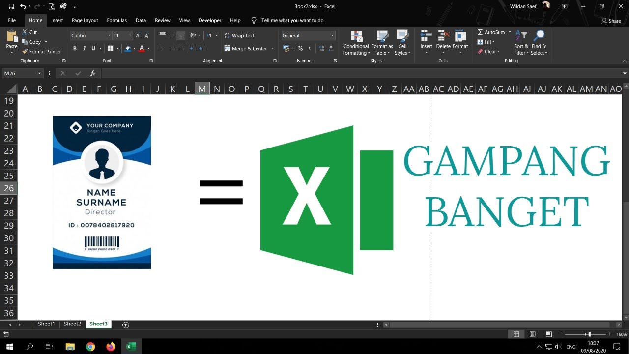 Tips Cara Mudah membuat ID CARD Barcode dengan Microsoft Excel Secara Otomatis | Excel Tutorial