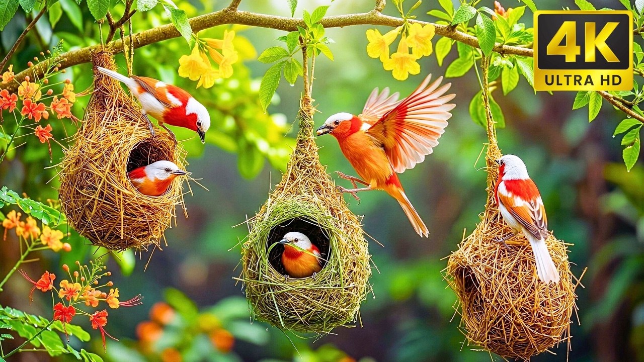 🌿 Nature’s Hidden Masterpieces: The Most Extraordinary Bird Nests 🏡 | 4K Nature Sounds 🎶