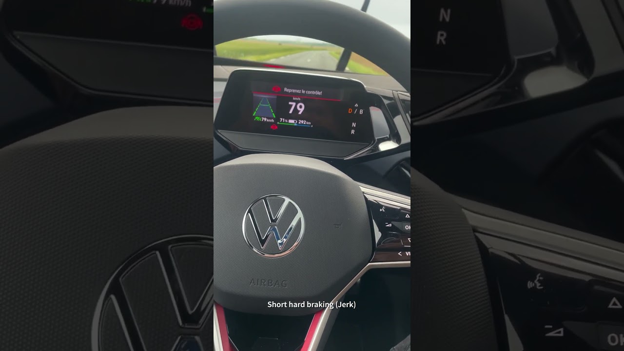 VW ID5 GTX : Emergency stop assist ADAS safety feature testing (impressive)