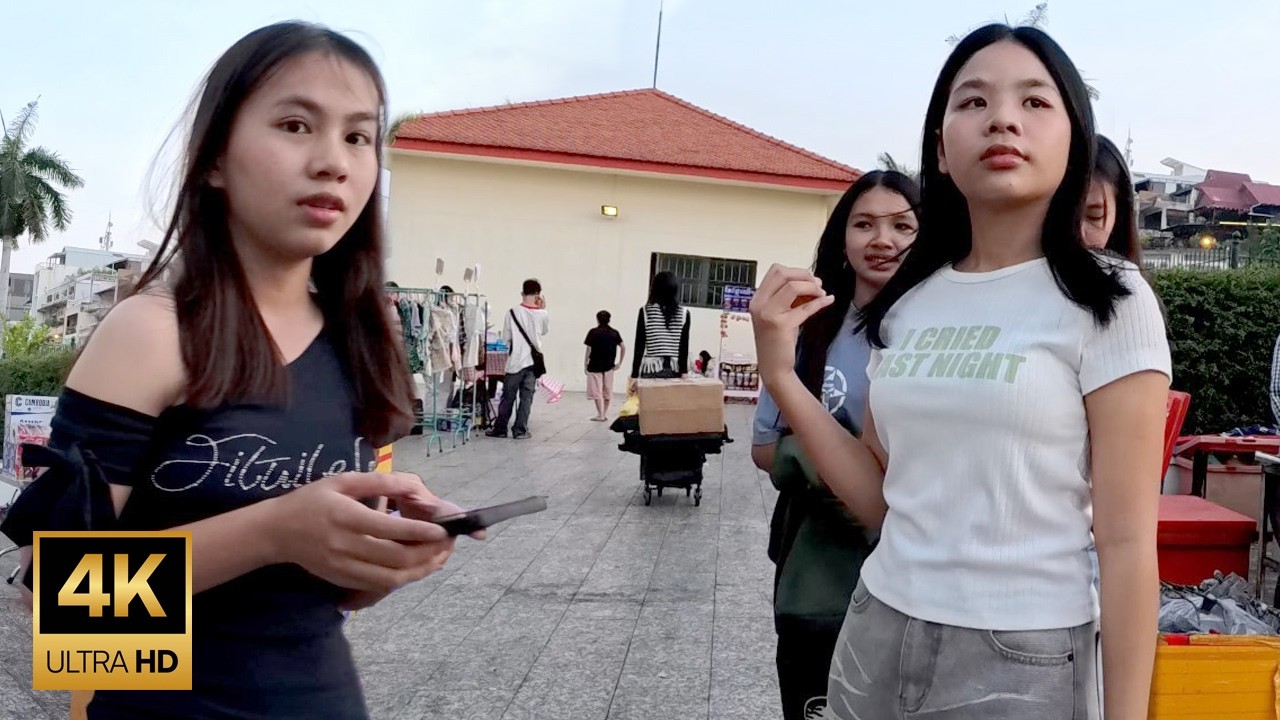 Cute cute girls walking at walk street – Amazing Walking Tour 2026 – [4K]