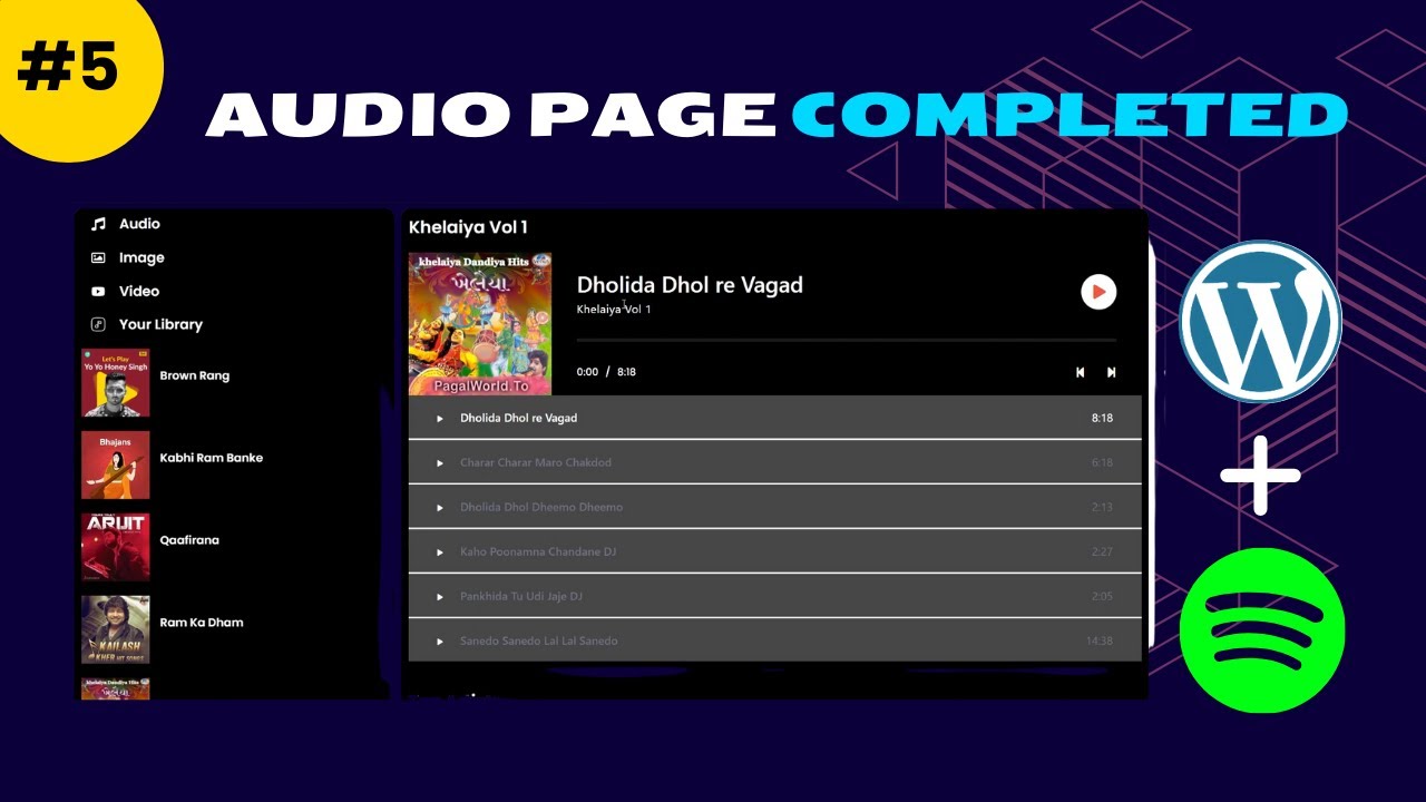 Completing Audio Page | Spotify Inspired WordPress Multimedia Website | #5