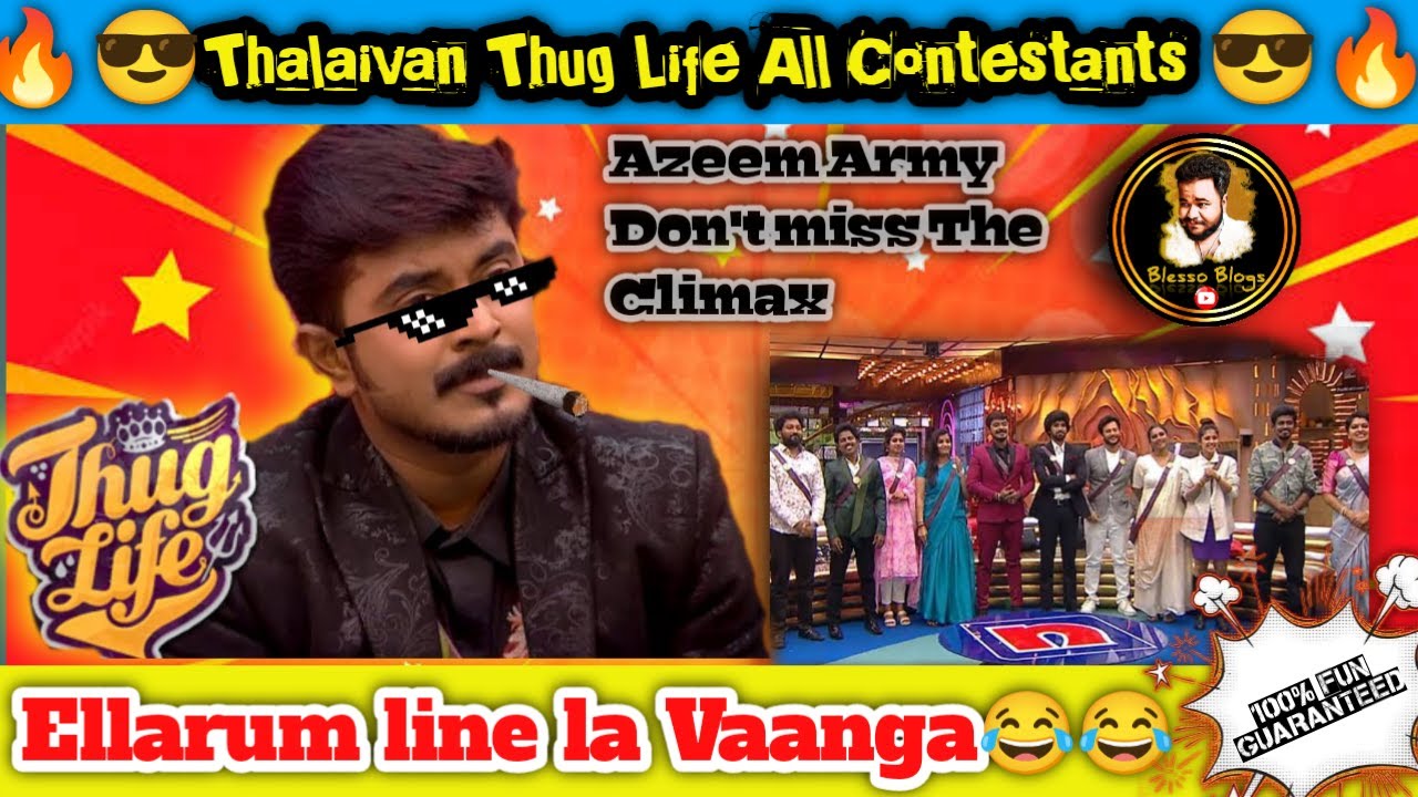Thalaivan Azeem Thug Life to all contestants 😎😎🔥🔥DONT MISS THE CLIMAX/bigg boss 6 tamil