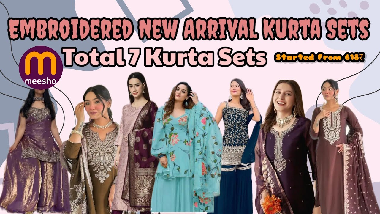 💁‍♀️Ebroidered Partywear Kurta Sets Started from 618₹ 🤗Beautiful New Arrival Kurta Sets 💞🌹