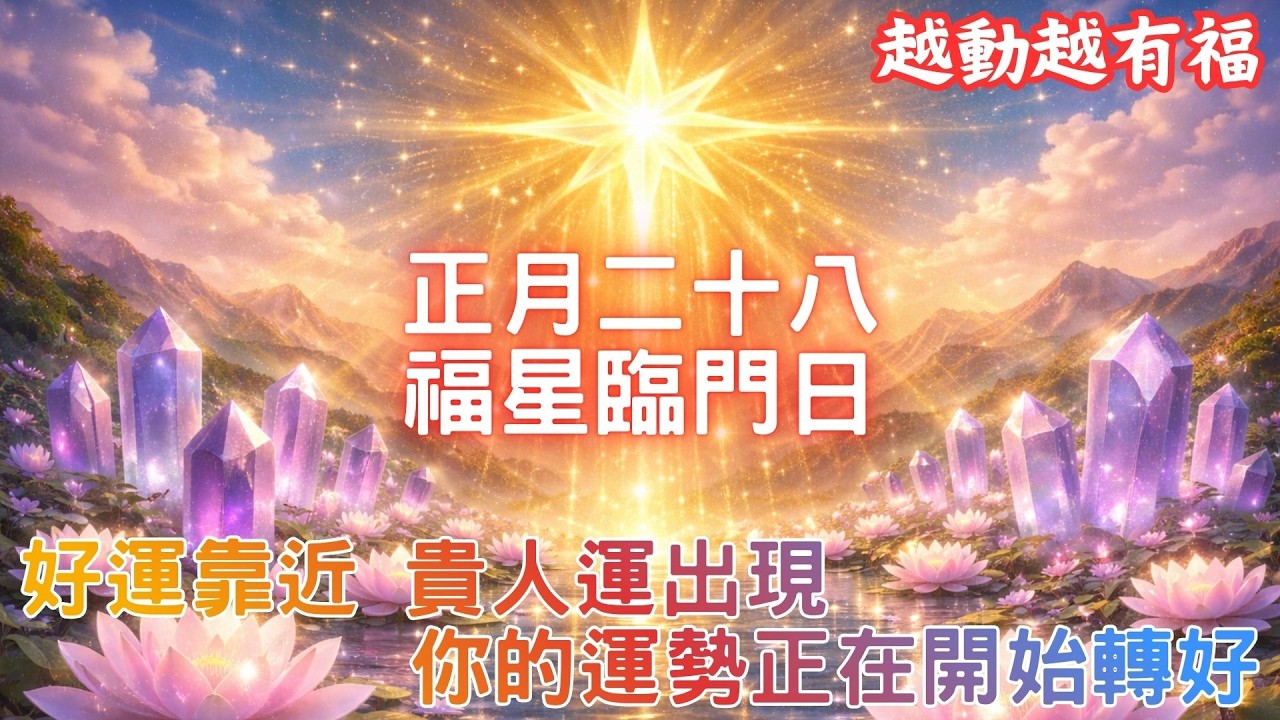 正月二十八福星臨門日｜越動越有福｜好運靠近，貴人運出現，你的運勢正在開始轉好