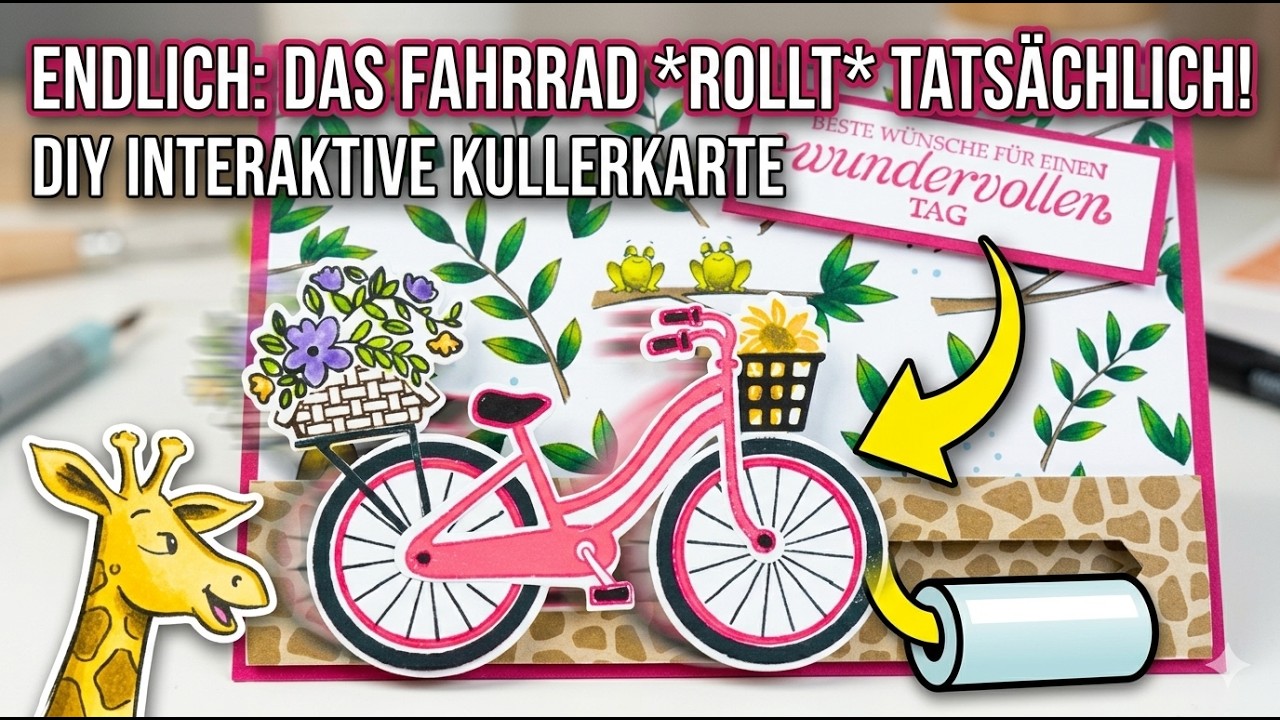 Slider Card/Kullerkarte basteln mit Framelits Fahrrad von Stampin Up!