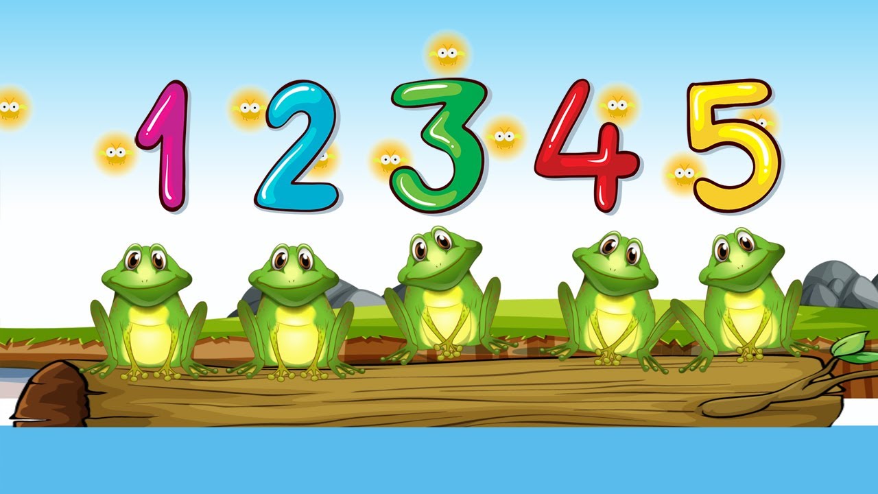 Five Little Speckled Frogs | Number Songs For Kids | Animal Music