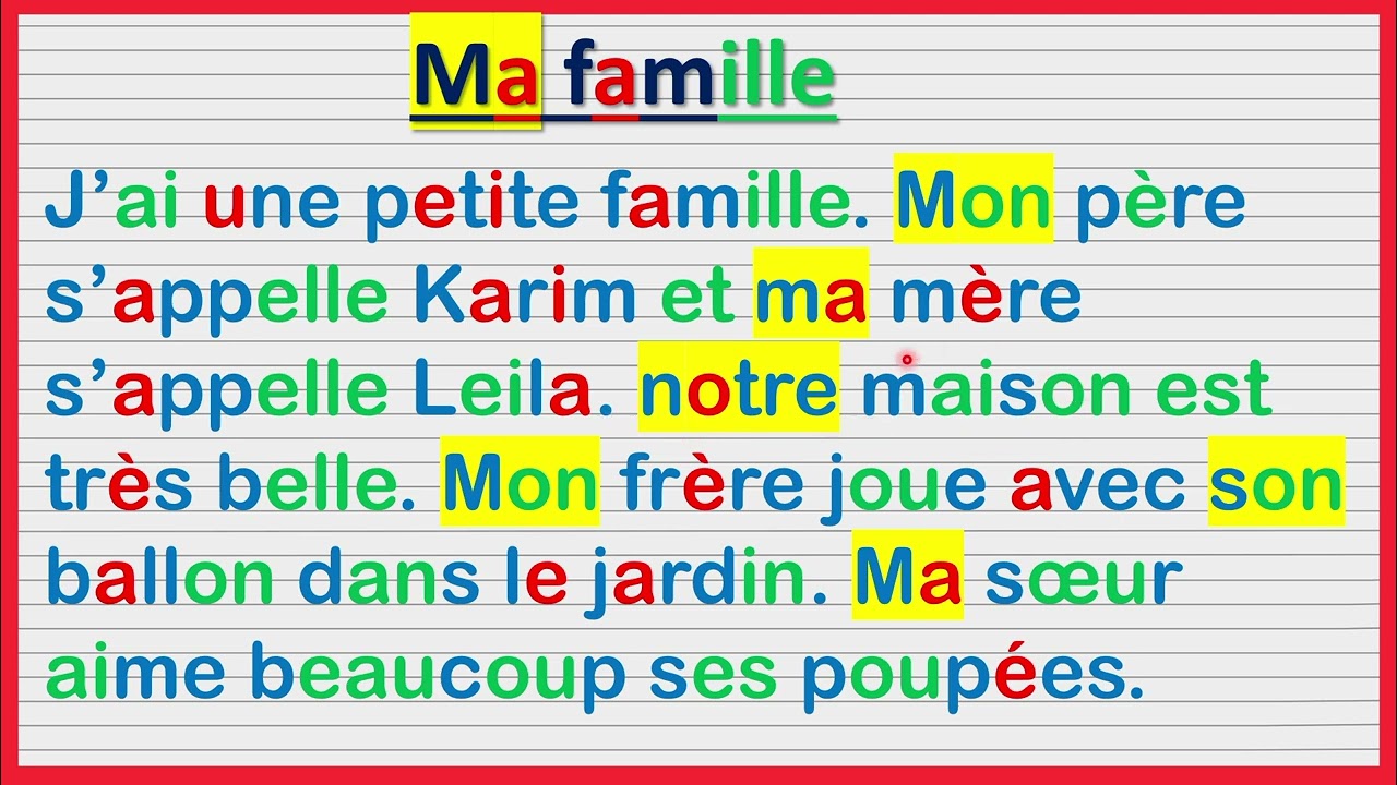 نصوص lمبسطة باللغة الفرنسية  🇫🇷  🇫🇷 من أجل تعلم القراءة و الفهم