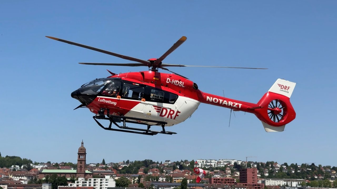 DRF Luftrettung | Start Christoph 43 | Airbus H145 D3 Retrofit | D-HDSL | Helios Klinikum Pforzheim