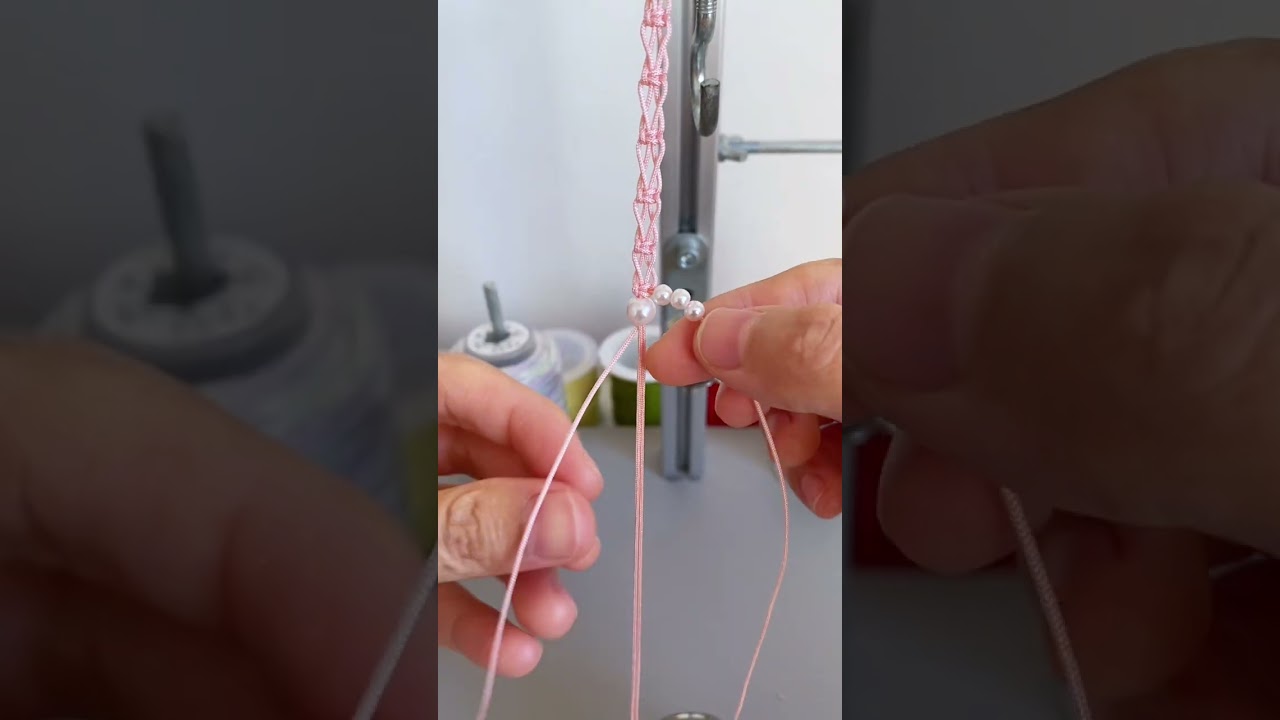 Tutorial gelang tali giok warna merah muda cat paw