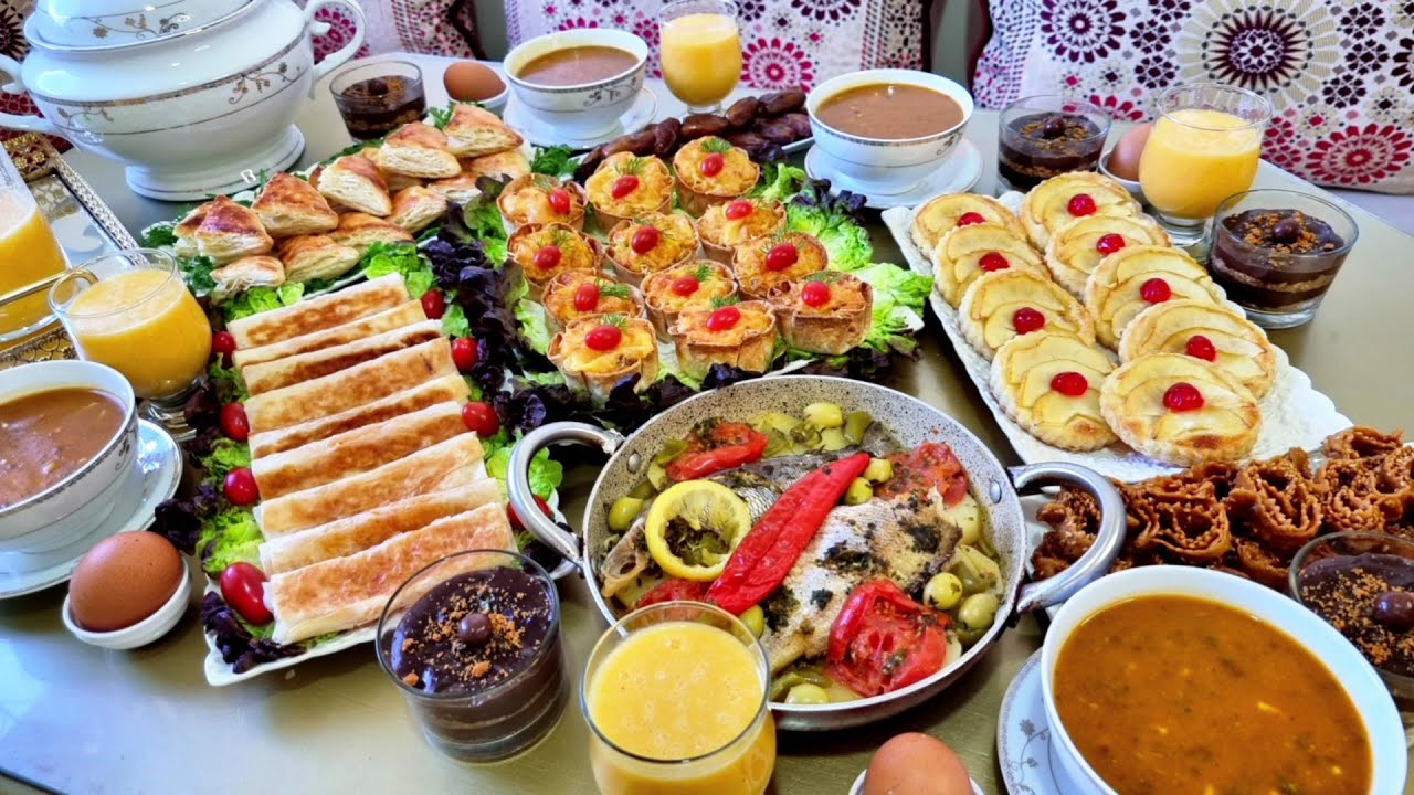 فطور سابع رمضان🌙منسيتكم فحتى حاجة🥰وصفات فالمتناول بين المالح والحلو وغير بداك شي للي موجود فالدار