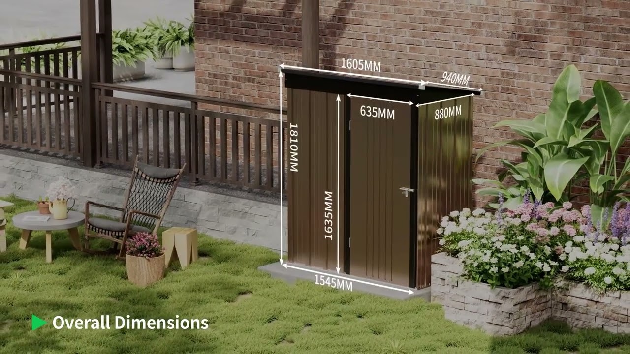 Garden Sanctuary 8x8ft Large Metal Garden Tool Storage Shed Installation Video