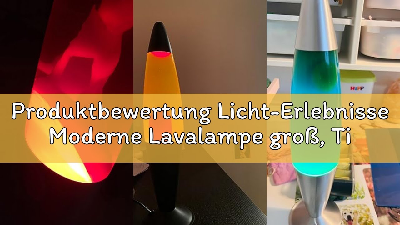 Produktbewertung Licht-Erlebnisse Moderne Lavalampe groß, Tischlampe Orange Rot, 42 cm, inklusive Le