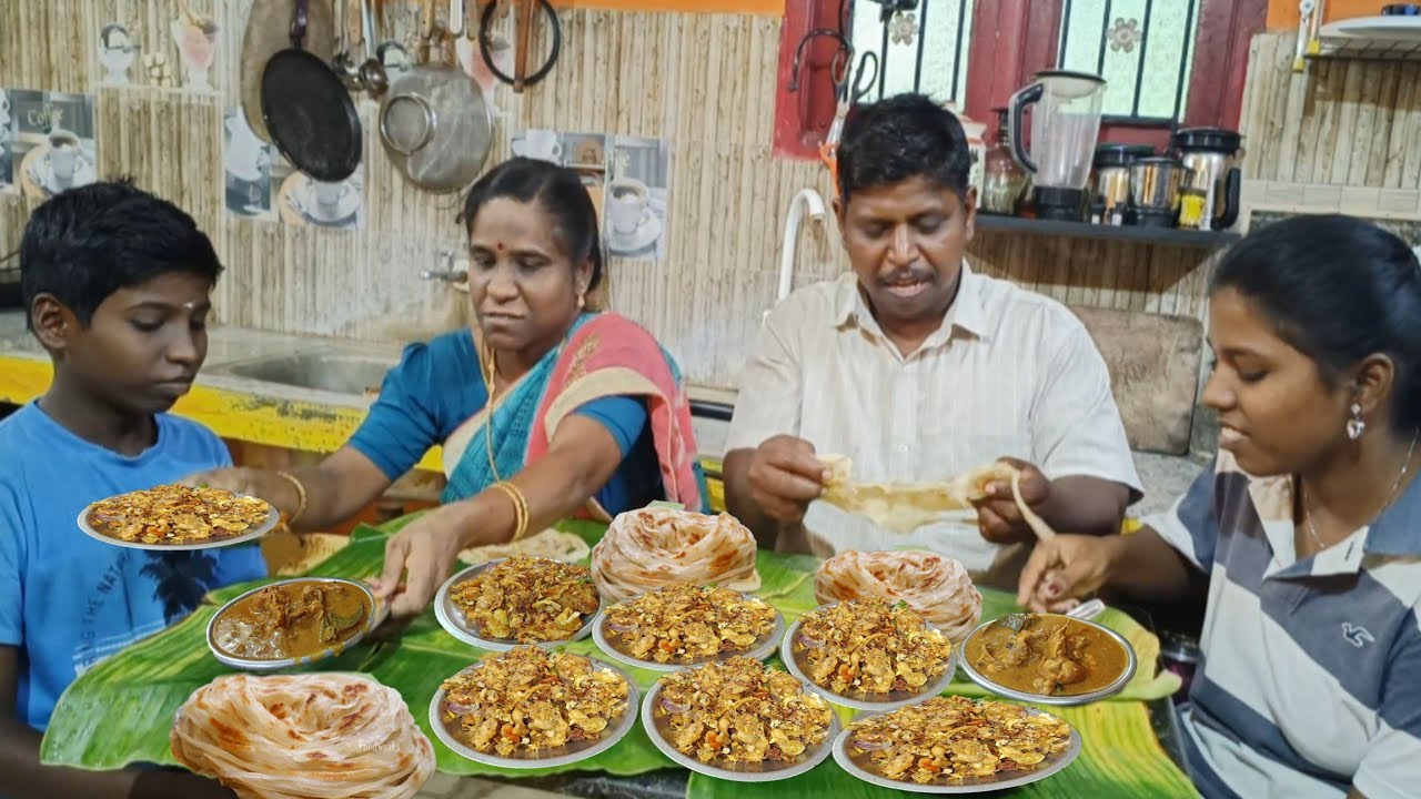 KOTHU PAROTTA vs chicken kothu parotta with chicken gravy&Hot parottas ultimate taste😋