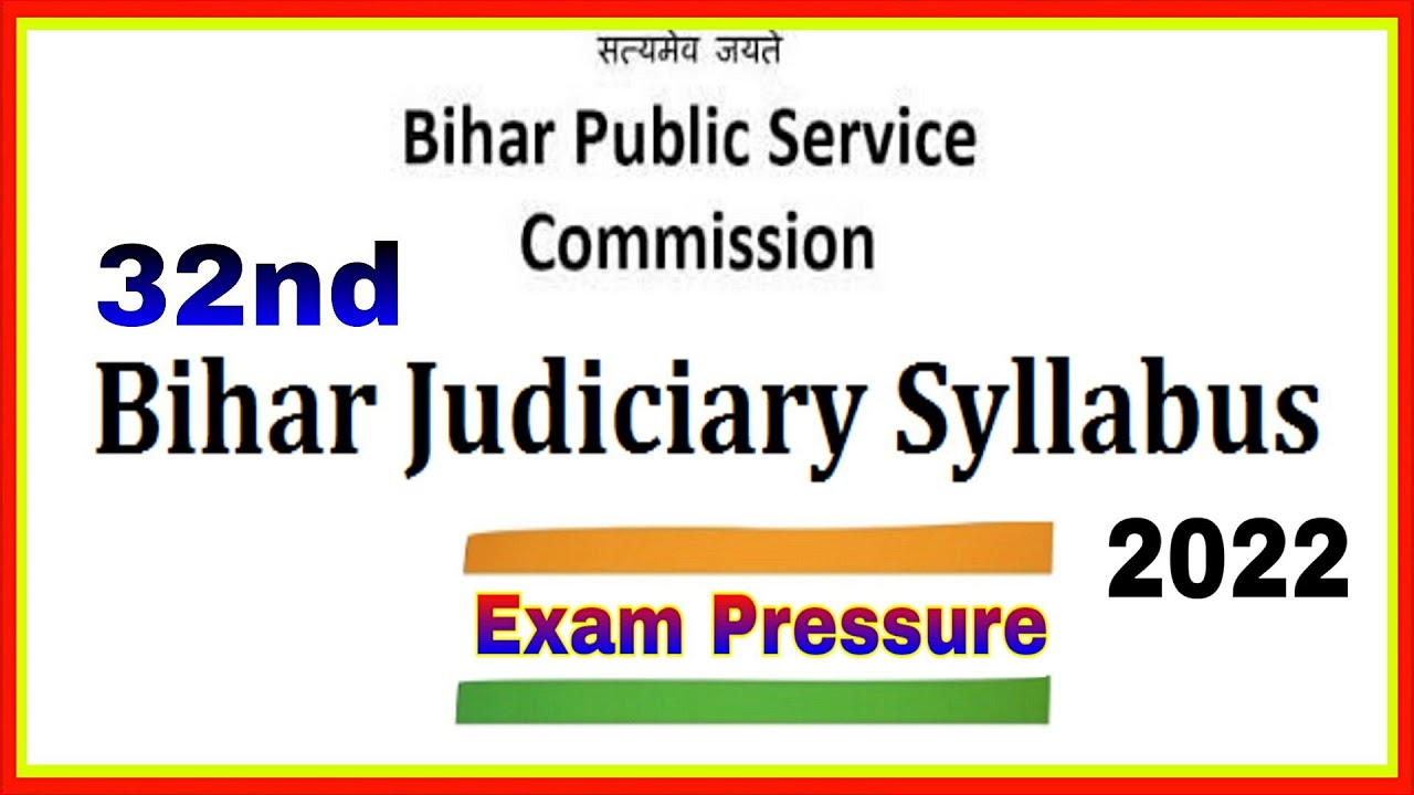 32nd Bihar Judiciary PT Syllabus 2023 | Bihar Judiciary 2023 |