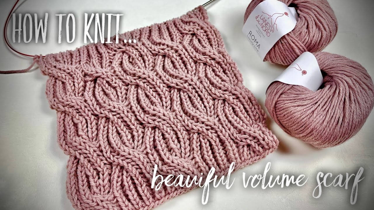 ВЯЖЕМ ВЕЛИКОЛЕПНЫЙ ШАРФ КОСАМИ БРИОШЬ / КОСЫ АНГЛИЙСКОЙ РЕЗИНКОЙ / HOW TO CROCHET VOLUME SCARF