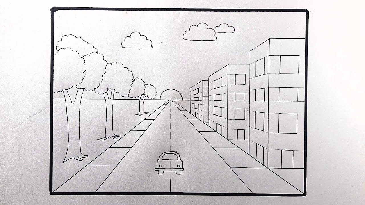 City Scenery Drawing Technique শহরের দৃশ্য আঁকার কৌশল