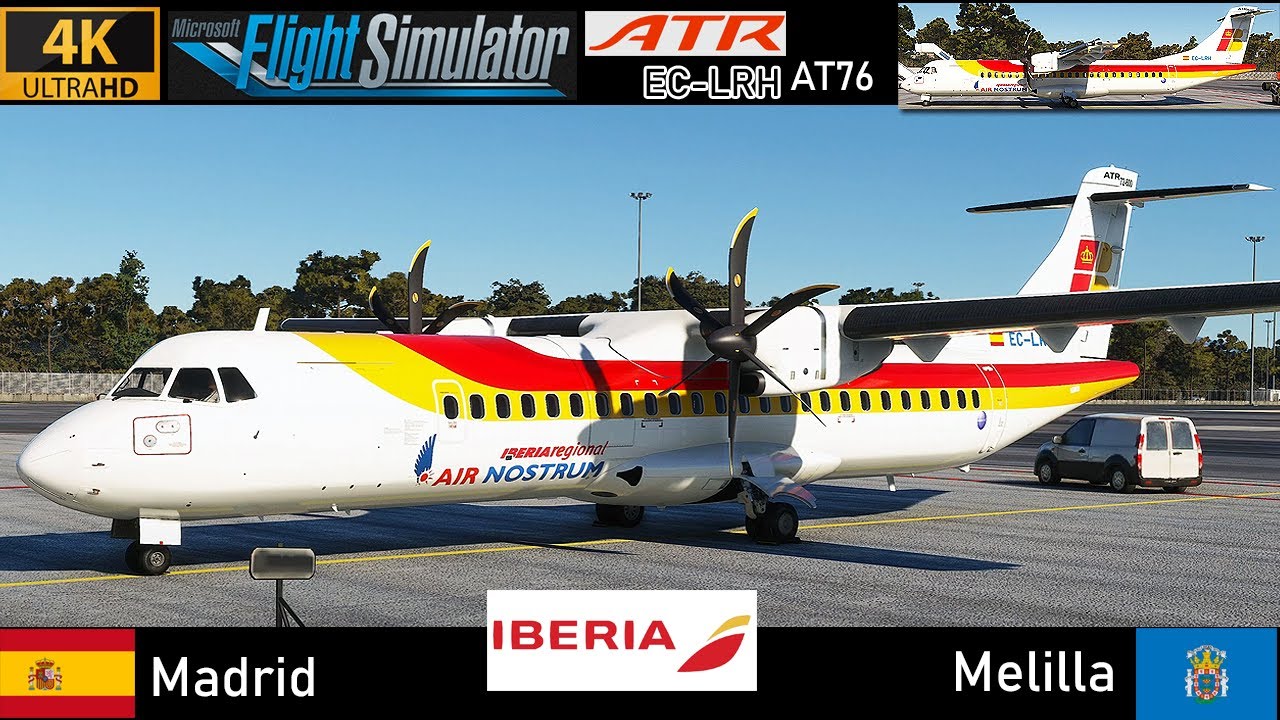 [4K] Madrid (ES) ✈ Melilla (ES) | Iberia AT76 [EC-LRH] Full Flight | MSFS 2020