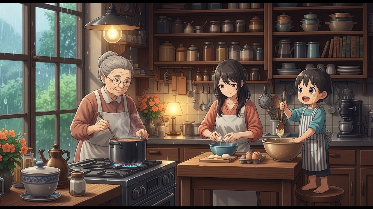 Soft Morning Rain & Gentle Daily Routine_Ghibli-Style
