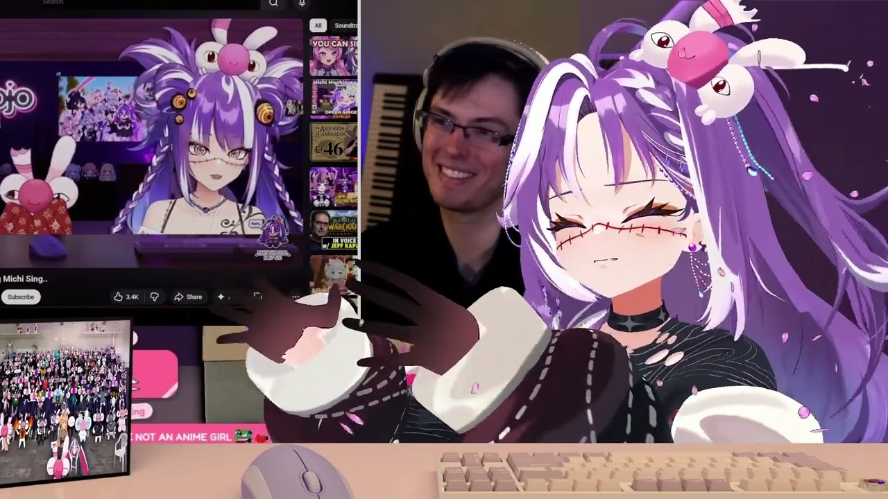 michi mochievee reacts to lesage singing