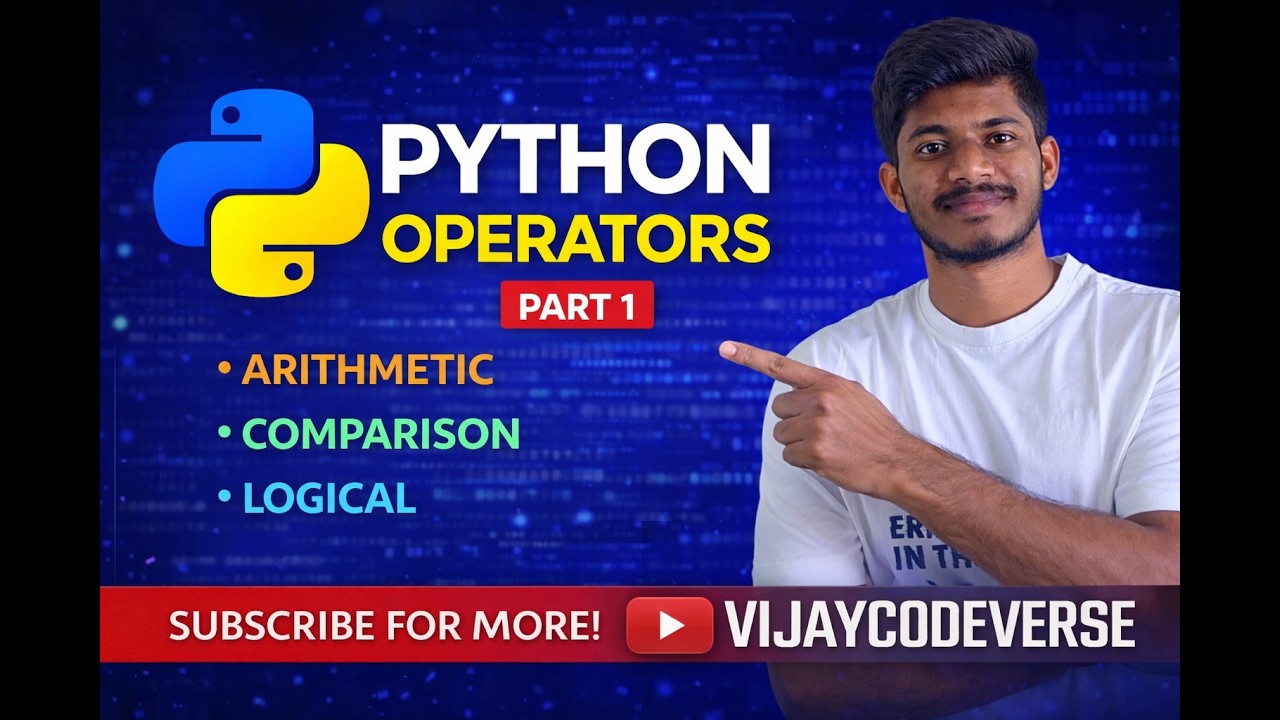 ✅ “Python Operators Explained 🔥 | Arithmetic, Comparison & Logical Operators (Eng + Telugu)”