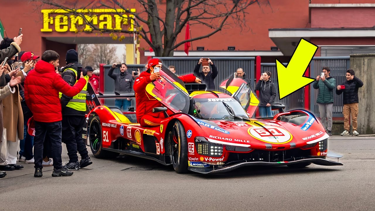 Ferrari 499P LeMans Hypercars on the road!  -  2025 WEC Title Celebration in Maranello 🔥