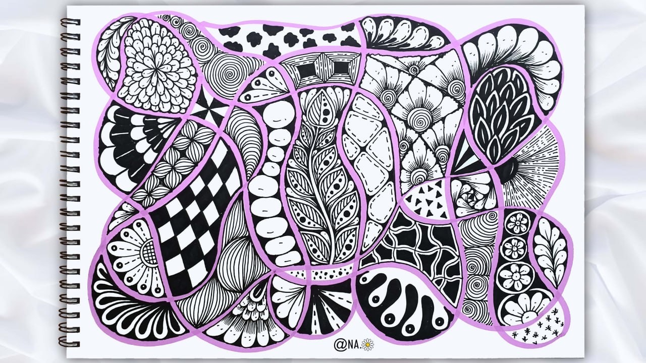 Zentangle Patterns for Beginners || Relaxing Drawing Art