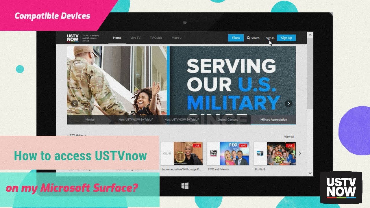 How to access USTVnow on my Microsoft Surface?