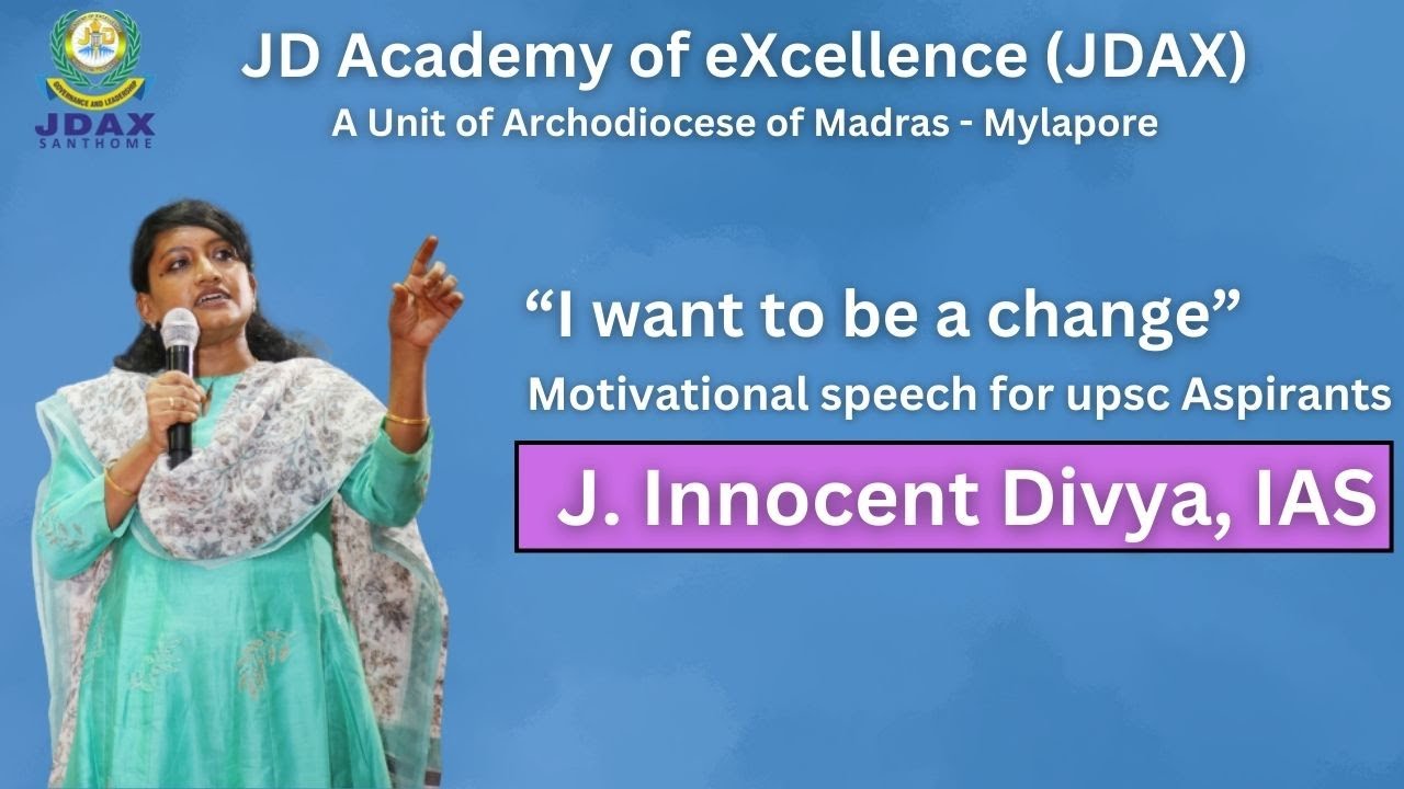 IAS Officer Innocent Divya's Motivational Speech for UPSC Aspirants | Tamil | JDAX